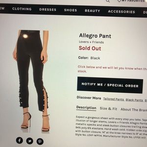 Lovers and Friends Allegro Pants